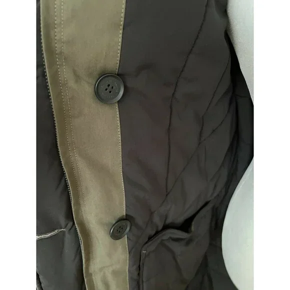 ANDREW MARC Reversible Hooded Parka In Olive Size Medium Women Long